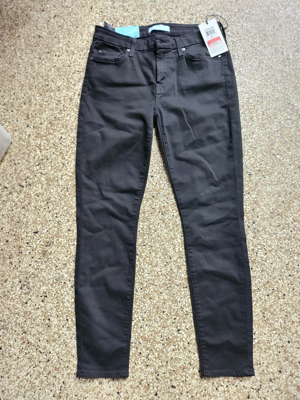 New W Tag 7 For All Mankind Blair Denim Black Skinny Jeans 29